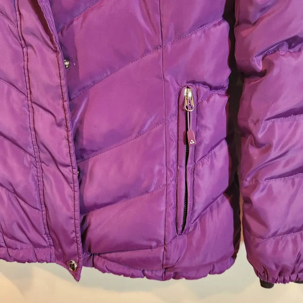 Gerry's‎ Waist Puffer Coat Purple Hooded Jacket Outdoors Outerwear Size Small